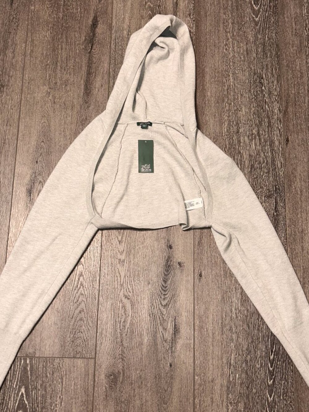 Wild Fable Womens Hooded Shrug Sweater Gray Long Sleeve Cropped XS NEW NWT